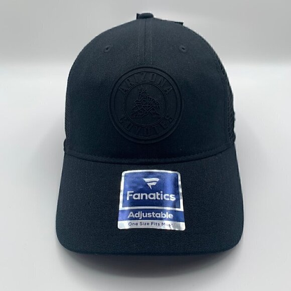 Arizona Coyotes NHL Black Fanatics Relaxed Fit Snapback Trucker Hat New - Picture 2 of 7
